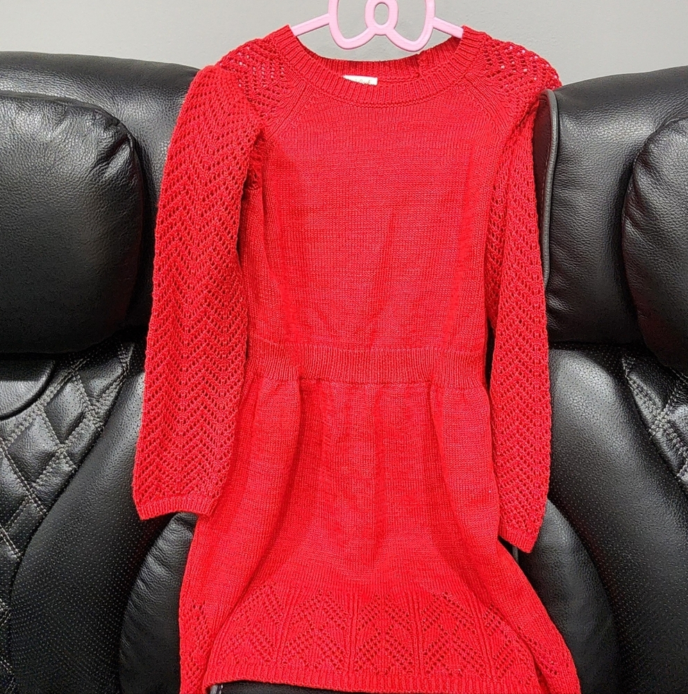 Cat & Jack Vibrant Red Knit Dress